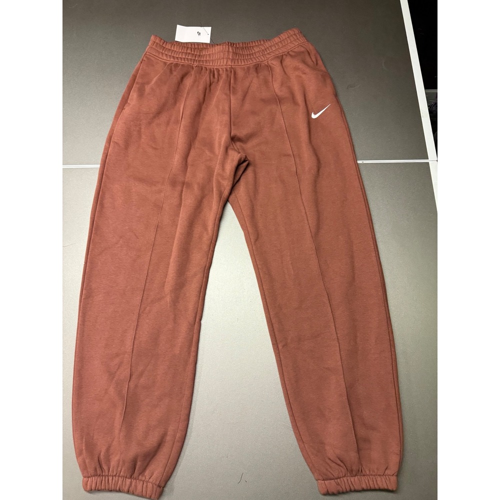 Nike Sportswear Phoenix Fleece Loose Mid Rise Pintuck Sweatpants Brown Large NWT
